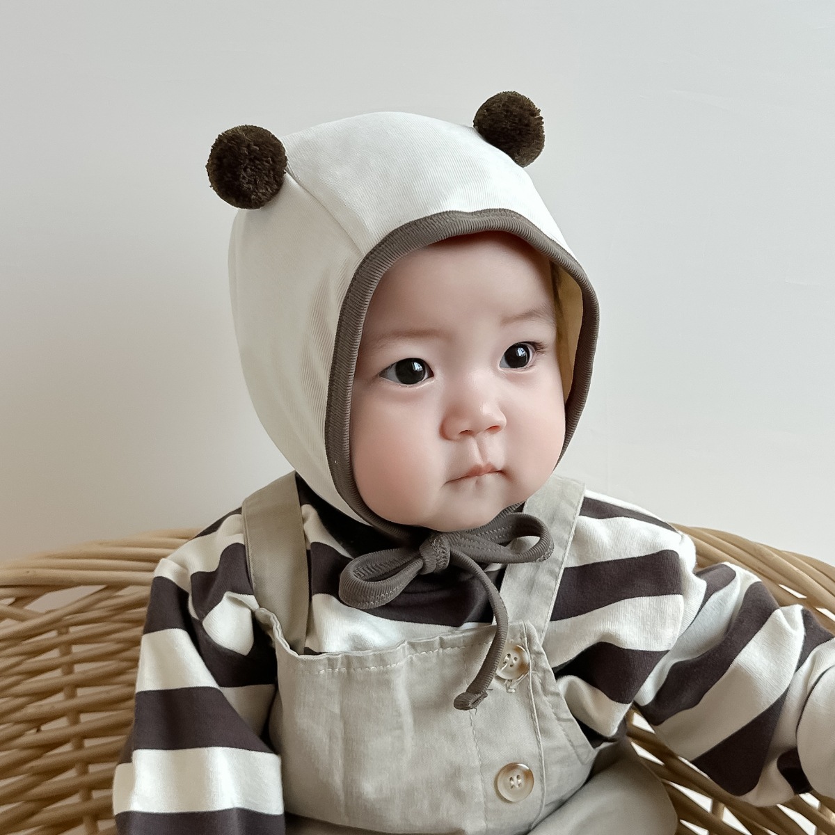 Sombreros para bebés primavera y otoño recién nacidos bonitos sombreros para bebés pequeños meses de algodón puro otoño y invierno sombreros para las orejas