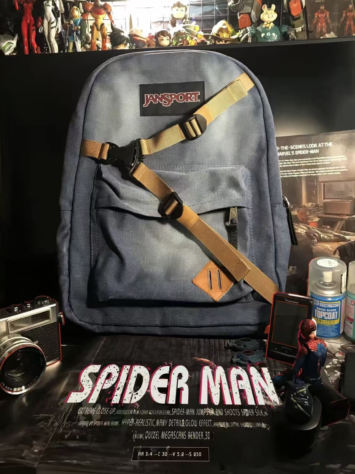 Jansport Cross-Border Backpack Garfield the Amazing Spider-Man Same Style Backpack for Men Jasper for Primary and Secondary School Students