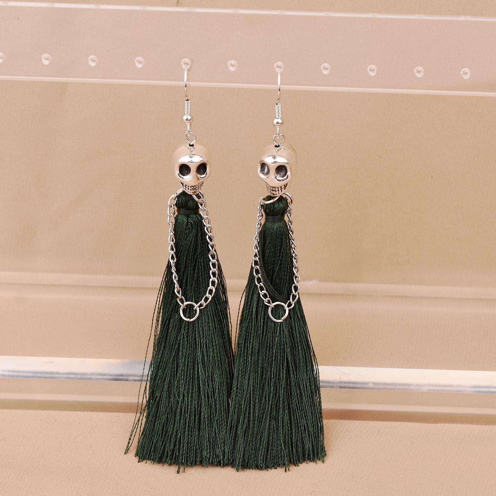 25g Weight Iron Ear Needle Material Drop Earrings Classification 1 Pair Quantity Holiday, Festival Occasion Zinc alloy Material Halloween Festival Solid Color Pattern Women's Gender Plating Design Punk Style 1 Pair Halloween Punk Solid Color Plating Zinc Alloy Drop Earrings 2