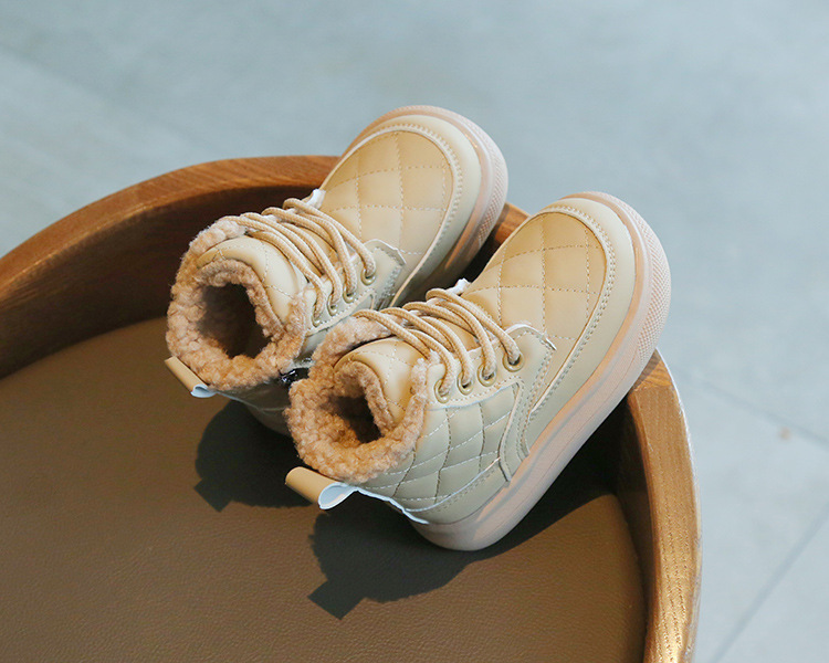 Lasten lyhyet saappaat Talvivauvat pojat ja tytöt Iso puuvilla brittiläinen lampaan turkki pieni ja keskikokoinen lasten_voghion.com