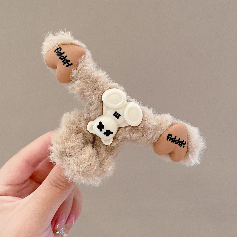 Estilo francés gran felpa clip de pelo de acrílico clip de tiburón Otoño e Invierno horquilla de alto grado versátil agarre del pelo updo tocado de pelo