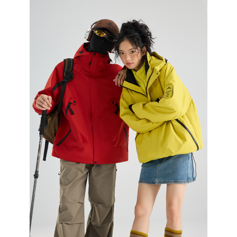 Jacket Three-In-One Women's Detachable Autumn and Winter Two-Piece Outdoor Windbreaker Jacket Men's Water-Repellent Large Size Mountaineering Jacket
