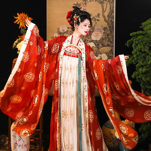 Adult Hanfu Restoration Tang Style Chest-Length Sleeve Shirt Half-Waist Top Embroidered Hanfu Spring and Autumn Tang Style Hanfu Fairy