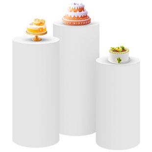 Cross-Border Transparent Acrylic Wedding Dessert Table Round Column Display Table Set White Cylindrical Set Decoration