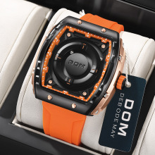 DOM 虫洞概念手表黑科技手表磁悬浮石英表夜光防水酒桶型手表男款