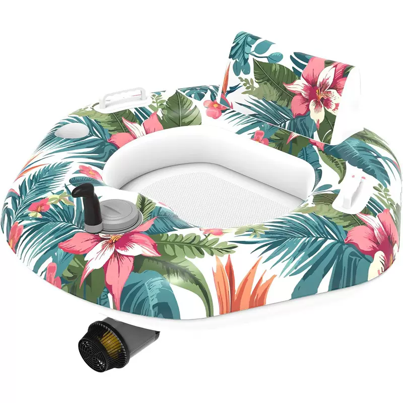 AMF充气水上浮排PVC充气躺椅电动器推动电动摩托艇带杯洞座圈