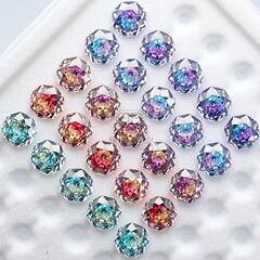 卸売りグラデーション天火切心八辺千年薔薇切6-8mm振音紅書メッキ色DIYジルコン