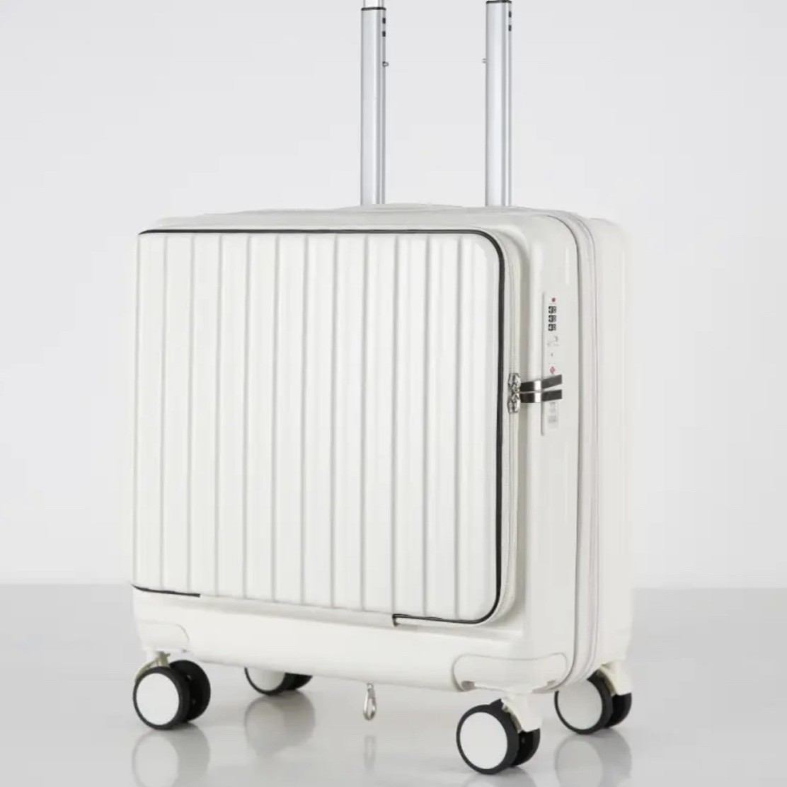 Maleta multifuncional de apertura delantera, maleta de embarque portátil con contraseña, maleta de viaje de gran capacidad y durabilidad.