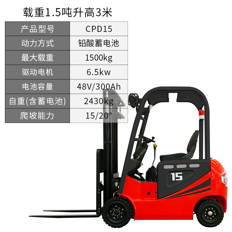 carretilla elevadora eléctrica de 1,5 toneladas carretilla elevadora eléctrica de cuatro ruedas de equilibrio carretilla elevadora pesada de 2 toneladas carretilla elevadora de descarga de baterías