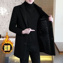 可穿到280斤中年男士胖子大码休闲中长款羊毛呢大衣男士呢子风衣