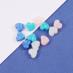 Resin Synthesized Opal 8mm Heart Love Shape Opal Stone Beads 1.5mm Hole Diameter Small Hole Beads