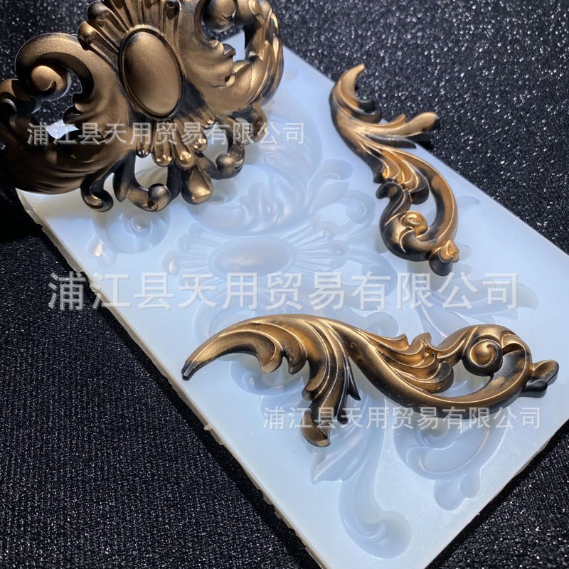 DIY nuevo epoxi retro patrón en relieve accesorios de silicona molde de mesa de decoración material accesorios de decoración hecho a mano DIY molde