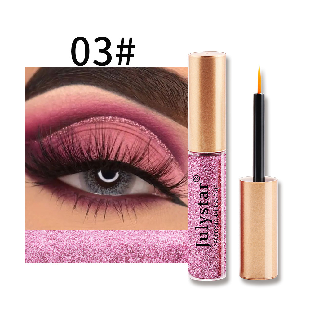 Eyeliner-Farbe, perlmuttartiger Eyeliner, wasserfest, ölbeständig, Lidschatten-Flüssigkeit_voghion.com