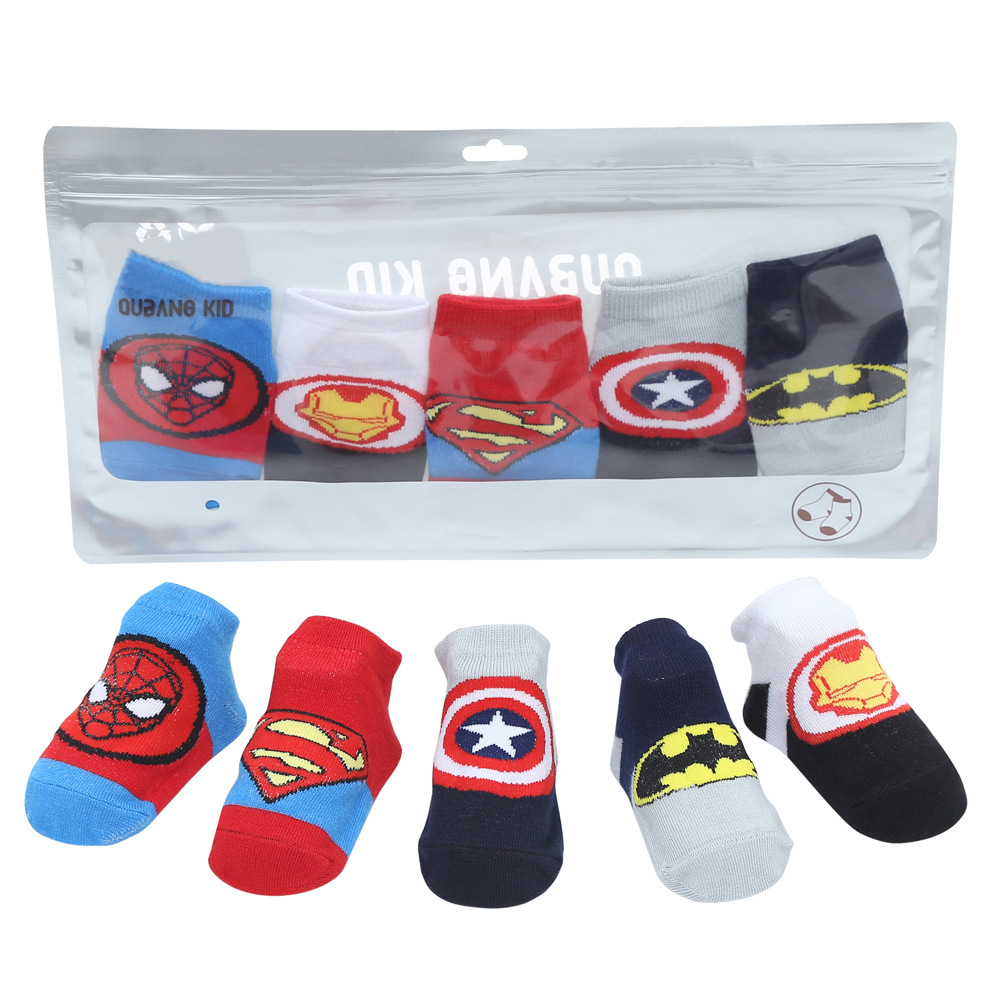 Solid color non-slip children's sports cartoon socks