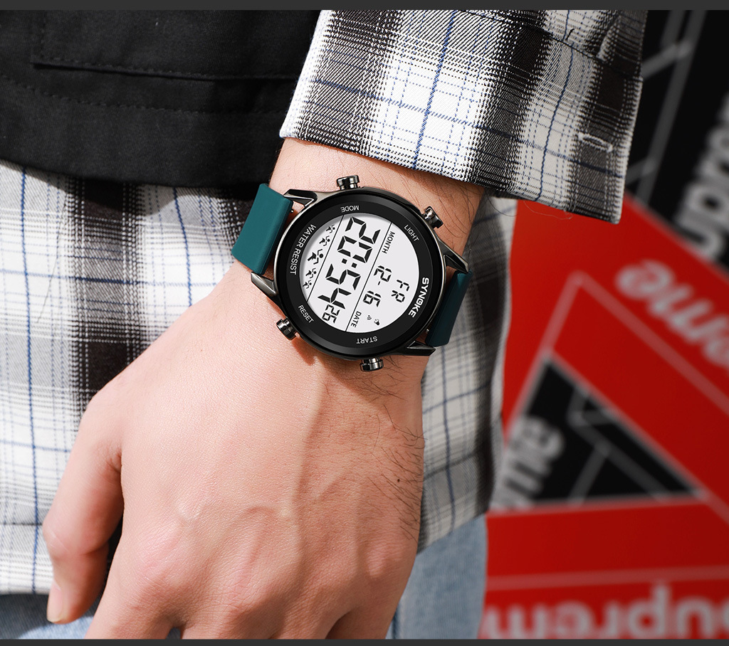 SYNOKE Men's Sports Silicone Electronic Watch Waterproof Luminous Large Screen Outdoor Mountaineering Watch Running Student Fashion_voghion.com