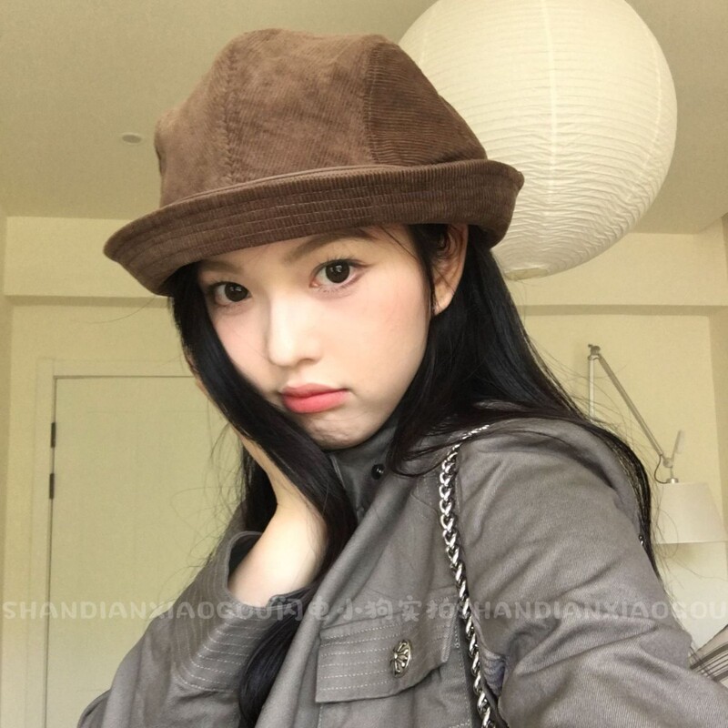 灯芯绒渔夫帽*一帽多戴可做小礼帽秋冬百搭盆帽显脸小 骑车可戴|undefined