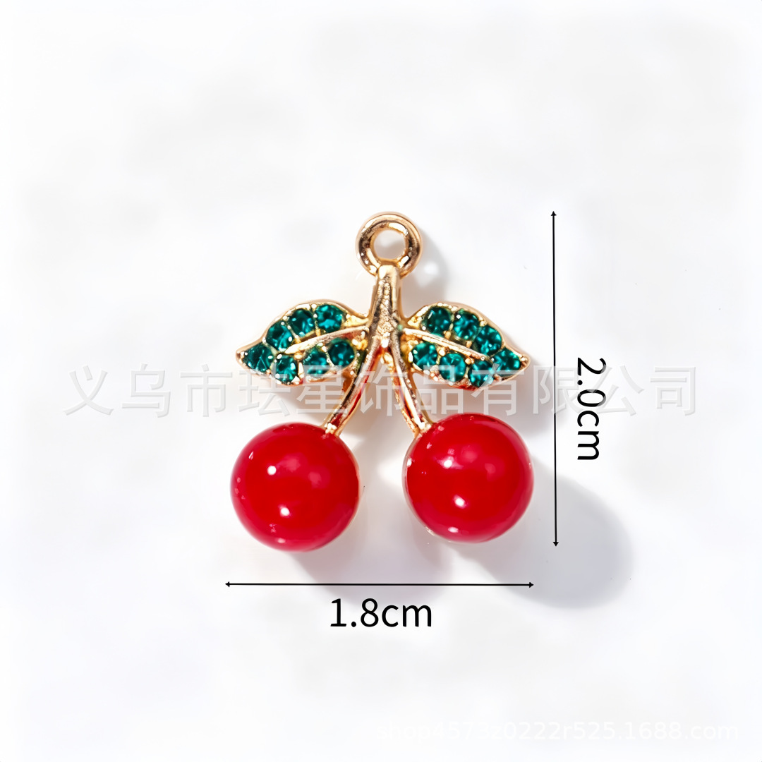 Colgante de frutas de aleación con gota de aceite, DIY pulseras y pendientes image 76