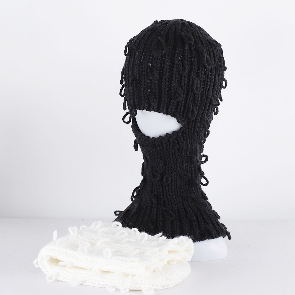 Men's And Women's Coil Cap Hand-made Woolen Mask