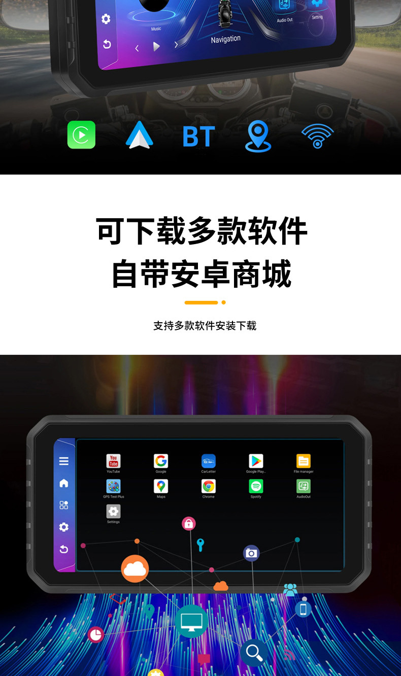 External portable navigator cross-border 6.25 inch driving recorder portable wireless carplay remote control