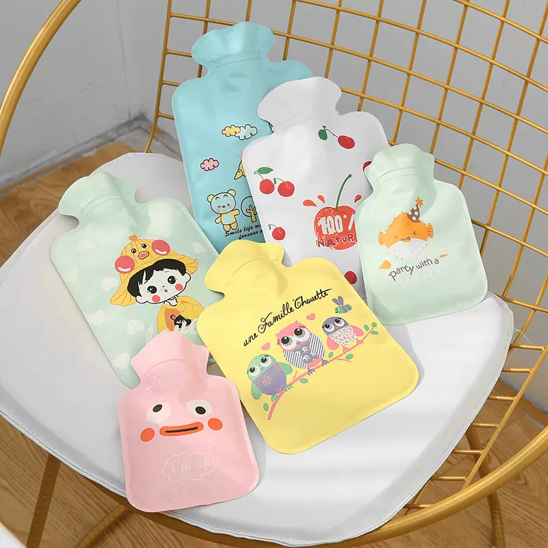 可爱迷你花布注水热水袋卡通印花暖水袋学生随身携带暖宝宝暖手宝