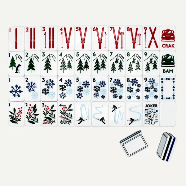(In stock) 5-layer ski-themed American mahjong tiles, 4-layer 160-piece luxury acrylic tiles, eco-friendly and durable