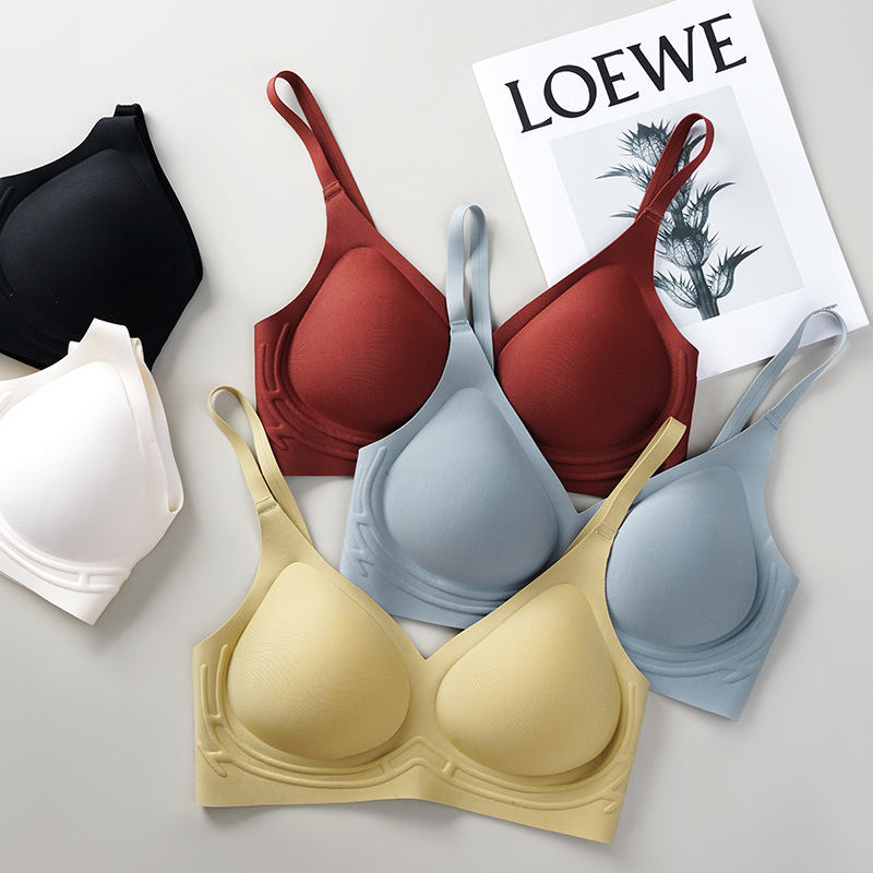 Japanese Gather Jelly Seamless Underwear Extra-Large Chest Extra-Large Extra-Small Accessory Breast Anti-Sagging 3d Soft Support Bra for Women