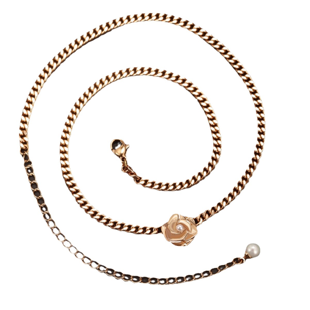Diseño de nicho de joyería de xupe cadena cubana collar de Camelia de las mujeres francés retro Cadena de clavícula de moda personalizada