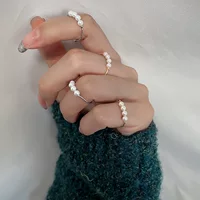 Древняя кошка Нин четыре жемчужные кольца указательного пальца, женщины, золотые атмосферные бусы, тонкие круги, открывающиеся и надевающиеся кольца