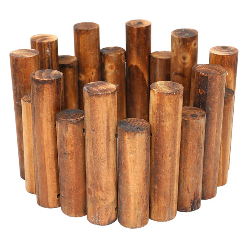 Обугленные анти-коррозии сад перегородка деревянный забор сад пол забор Садоводство пейзаж круглый деревянный ворс
