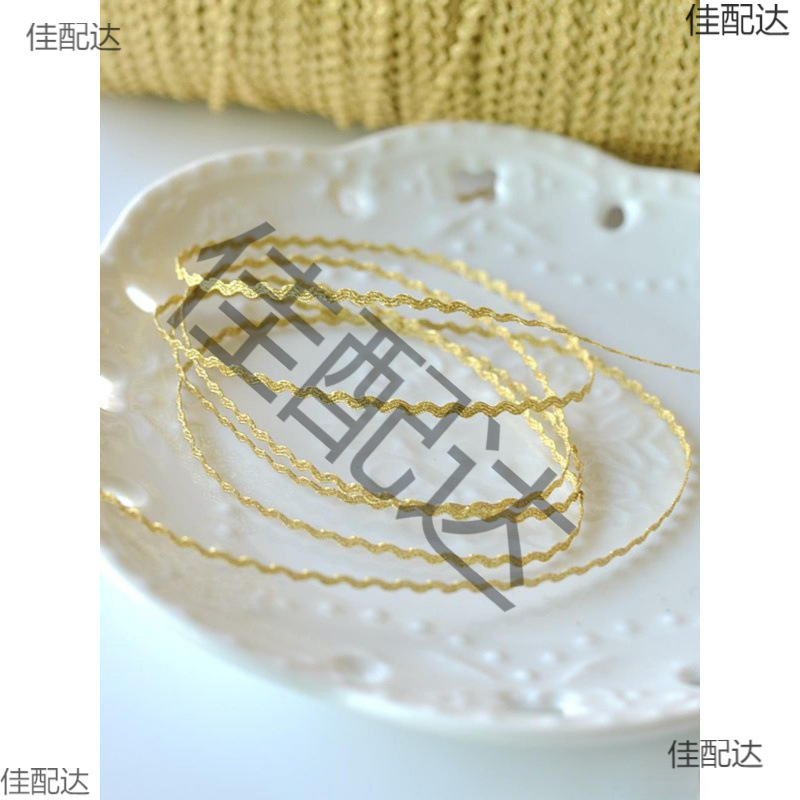 日本迷你高档金线 好品质金色之字带S型辅料 洋装旗袍礼服DIY材料