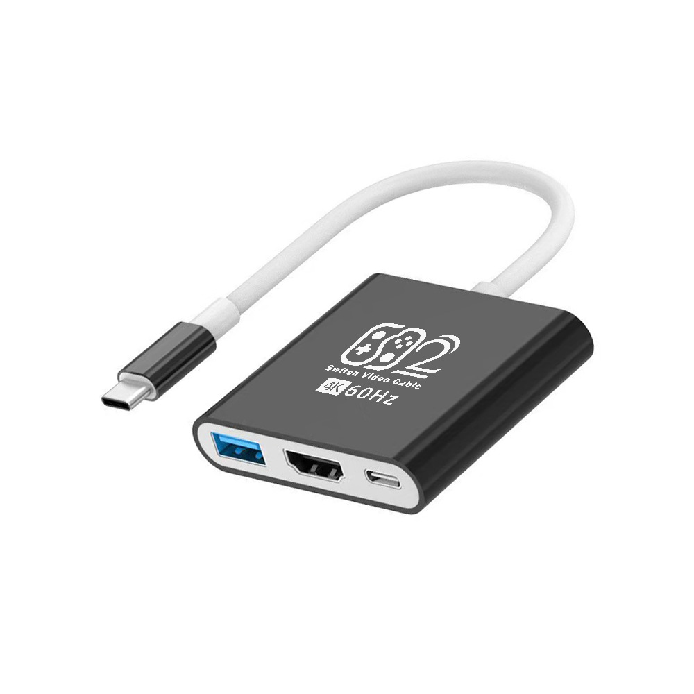 Base de conexión tres en uno para teléfonos móviles, tabletas y consolas de videojuegos, convertidor de video USB-C, expansión 3 en 1