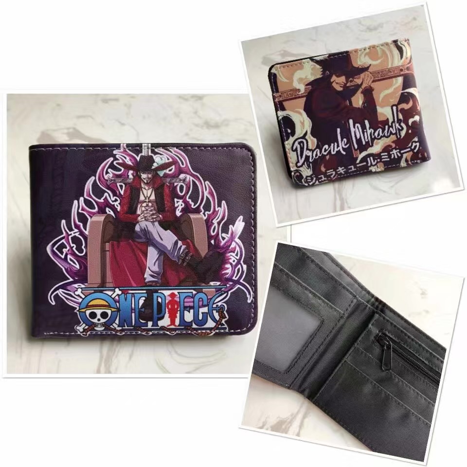 One Piece One Piece Cartera de dibujos animados japoneses Luffy Choba Solon plegable estudiantes PU cartera de cuero corta