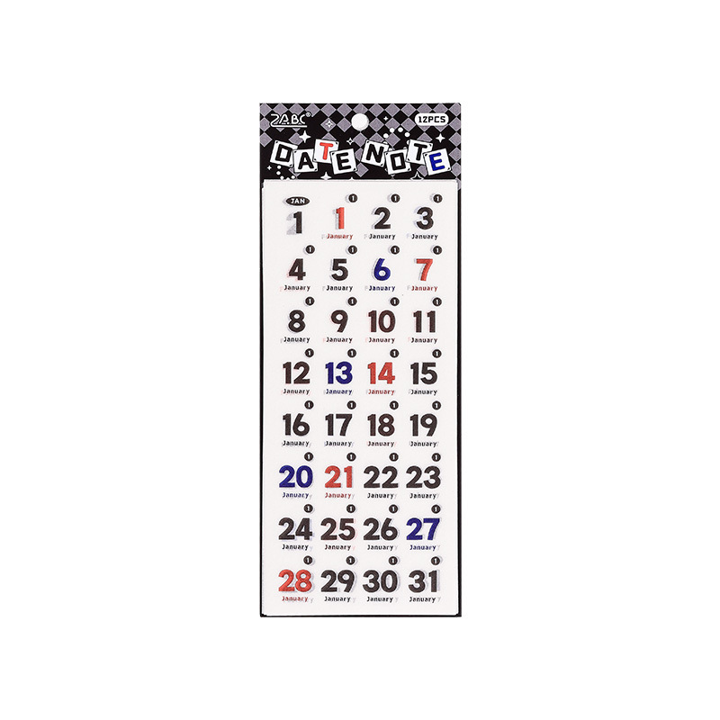 Fecha de anotación 365 días de fecha pegatinas de cuentas de mano calendario transfronterizo calendario desgarrable pegatinas de calendario de año completo