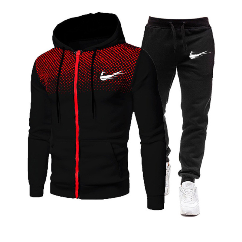 Foreign Trade Men's Sports Sweatshirt Suit Casual Sports Hoodie Printed Fashion Sportswear Men's Sweatshirt Suit