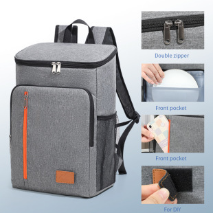 Cross-Border Labeling Backpack Camping Style Picnic Bag Large Capacity 18L Fresh-Keeping Ice Bag Outdoor Insulation Bag