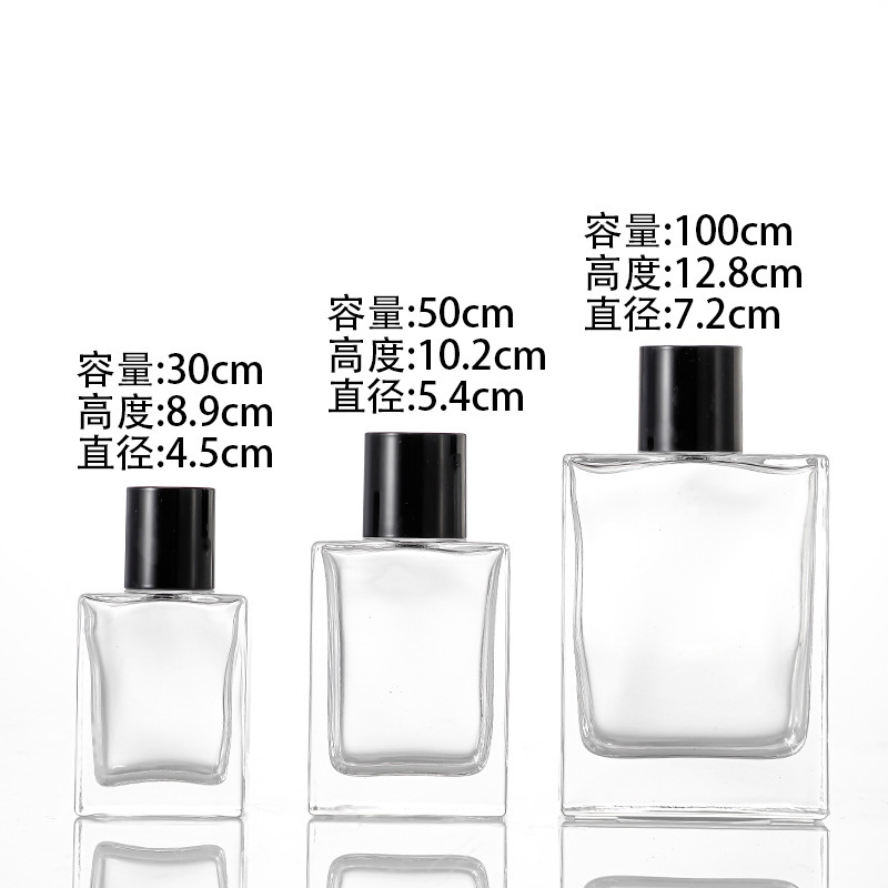 现货定制卡口香水瓶30ML透明分装瓶持续喷雾瓶扁方厚底空瓶大容量|undefined