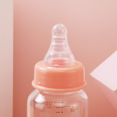 Newborn Baby Glass Bottles 60ml Mini Drinking Durable Shockproof Anti-foam Breast Milk Silicone Nipples Juice Small Bottles