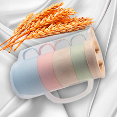 塑料涼水壺耐高溫防摔家用套裝小麥秸稈杯塑料水壺果汁飲料壺杯子