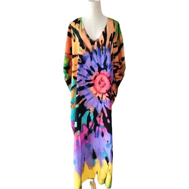 2022 nueva Europa y América blusa de playa impreso traje vacaciones vestido bikini camisa protección solar 5D196