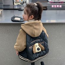 女童外套秋冬款加绒加厚夹棉儿童棉衣女孩洋气女宝宝衣服冬季棉服