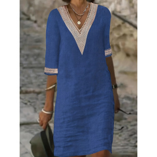 F 73885 Linen Lace Midi Dress �����ٽz��ȹ�羳���uͨ���R