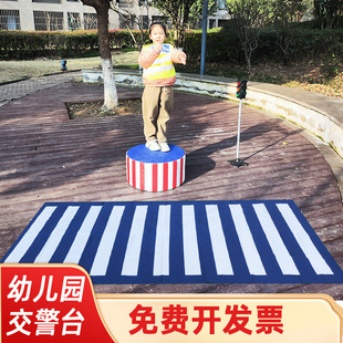 Kindergarten traffic police station riding area materials electronic traffic light command station zebra crossing obstacle ramp outdoor toys