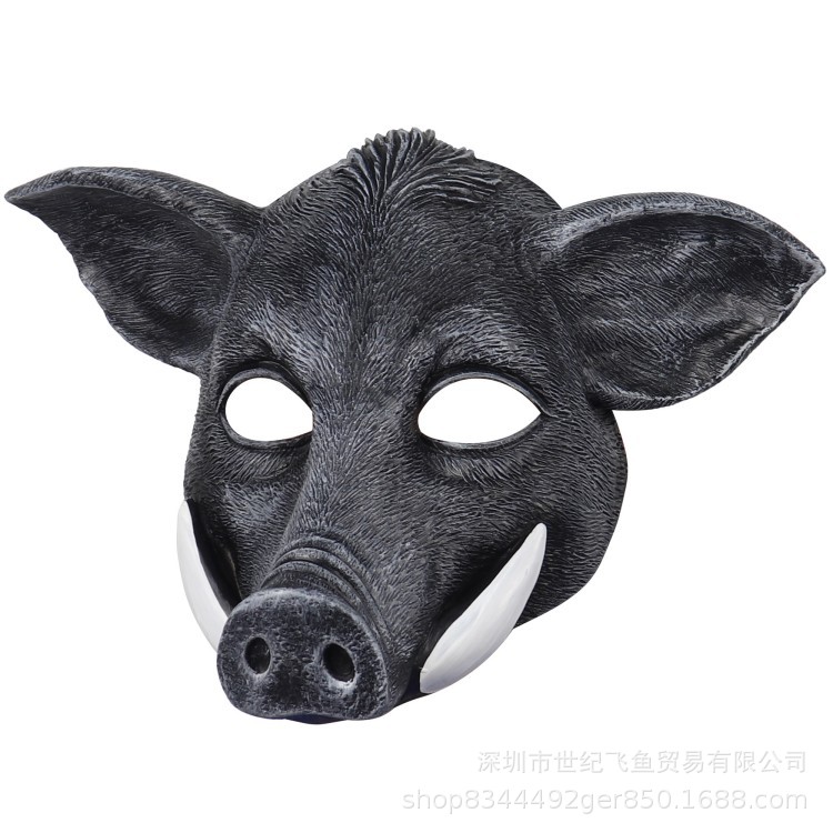 Pascua de Halloween mascarada látex jabalí media cara máscara internet celebridad tiktok rendimiento adulto animal sombrerería