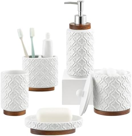 Juego de Accesorios de Baño Set de 4 Piezas de Cerámica, Decorativo, para Baño image 12