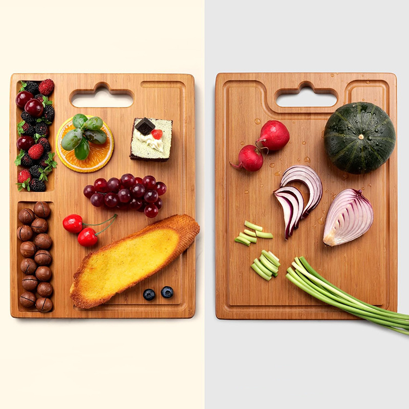 Tabla de cortar de bambú multifuncional doméstica con fregadero de flujo tabla de cortar verduras frutas bocadillos tabla de alimentos suplementarios para bebés bocadillos desayuno plato