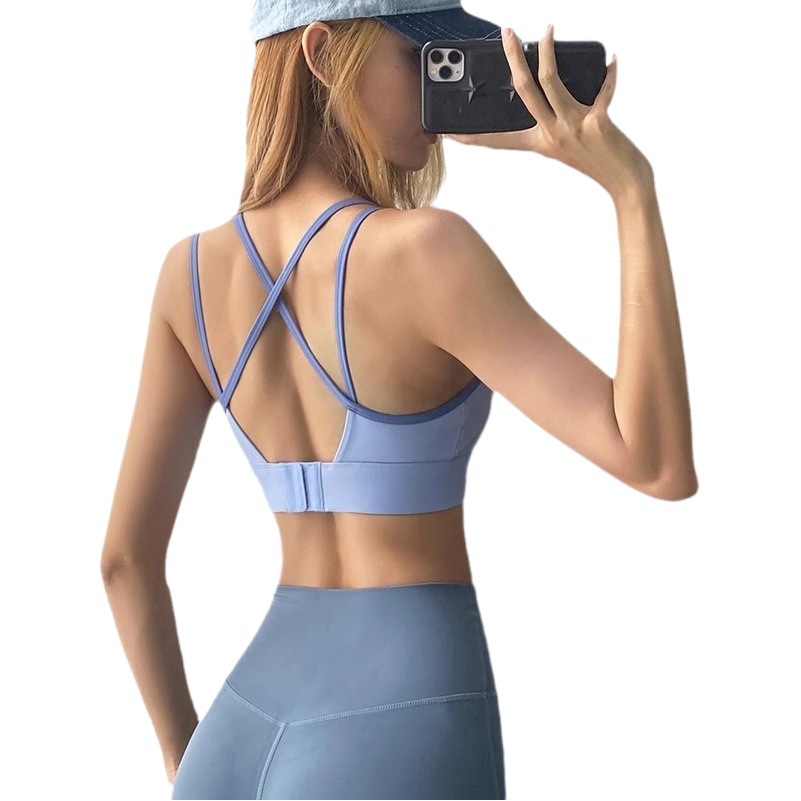 国境を越えた新しいスポーツブラ、耐衝撃ランニングヨガベスト、プッシュアップ一体型プロピラティスブラ