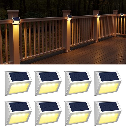 Cross-border solar outdoor garden lights stainless steel stair lights step lights aisle street lights garden decorative wall lights