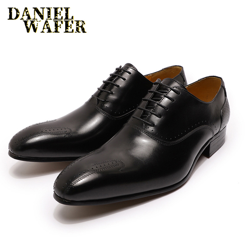 (Cross-border trading), oxford shoes pointed-toe with shoelaces, genuine leather 3