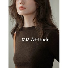 【现货】1313美拉德缩褶收腰显瘦羊毛打底衫女短款慵懒亲肤小毛衣