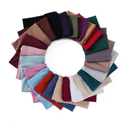 New Cross-border Minimalist Versatile Solid Bucket Hat Comfortable Breathable Head Scarf for Women Hijab A48